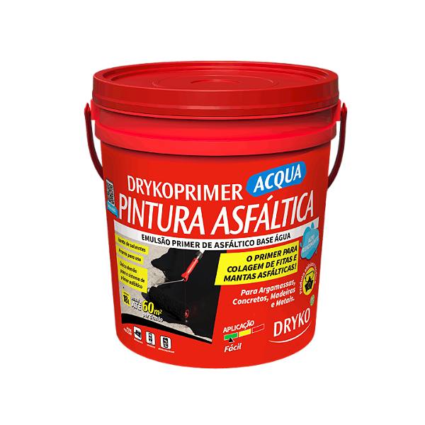 Primer Ecológico Asfáltico Base Água Drykoprimer Acqua 18L Dryko para Lajes e Concreto