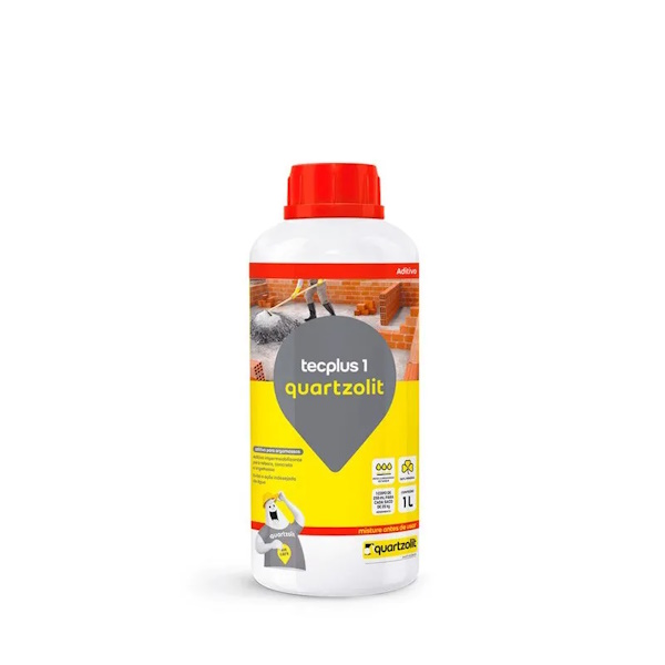 Aditivo Impermeabilizante Tecplus 1 1L Quartzolit Para Massa de Cimento e Reparos