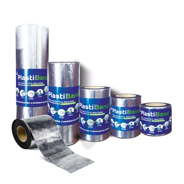 Manta Fita Asfáltica Alumínio 10m DPlastic (5cm a 90cm) Vedação Rápida para Telhados e Calhas