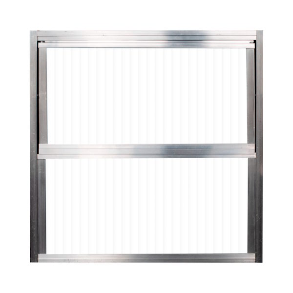 Basculante Alumínio Natural 40x40 Vidro Canelado | 2 Seções Quality