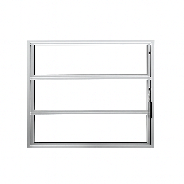 Basculante Alumínio Branco 40x60 Vidro Boreal | 3 Módulos Quality