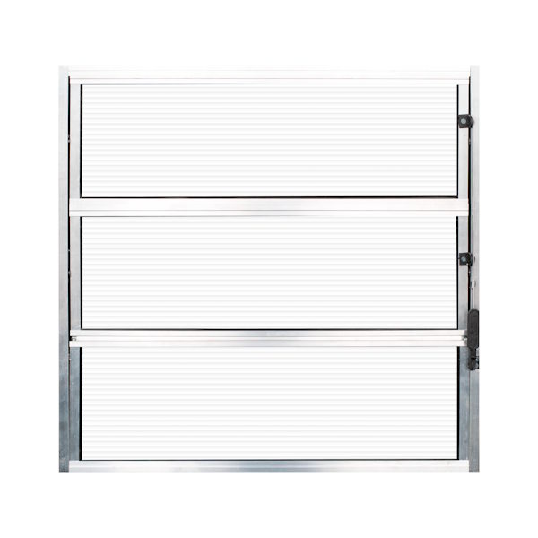 Basculante Alumínio Natural 60x60 Vidro Canelado | 3 Módulos Quality