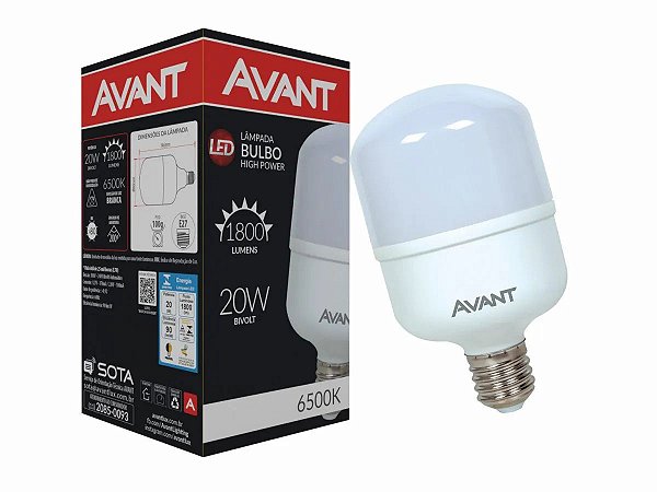 Lâmpada led e-27 alta performance 6500k bivolt 20w