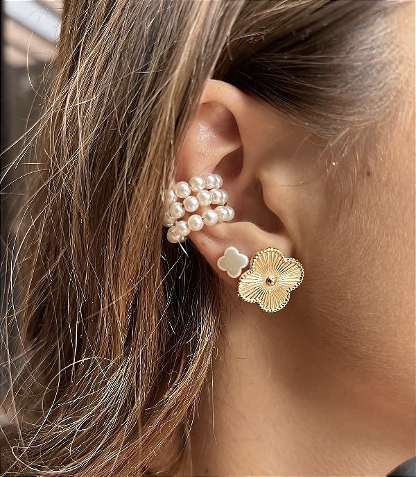 PIERCING AJUSTAVEL PÉROLA TRIPLO ELEGANTE