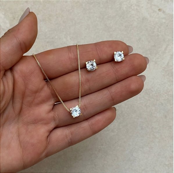 CONJUNTO PONTO DE LUZ ESTER GOLD 6MM