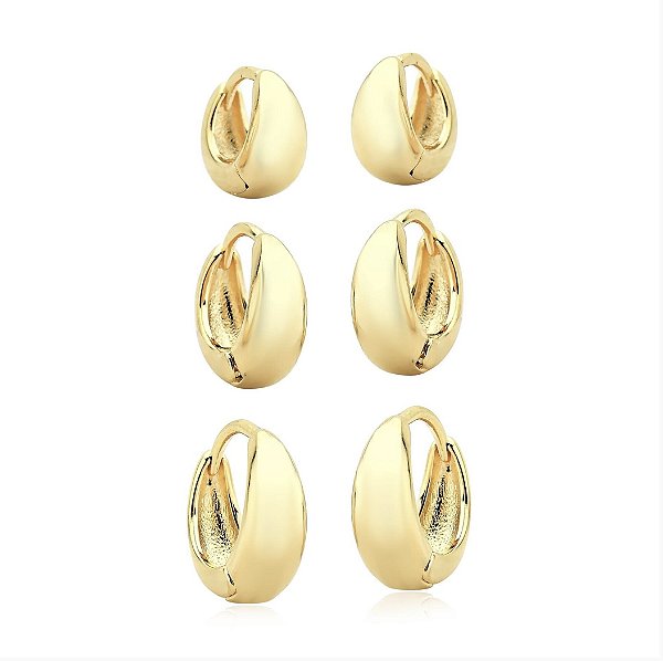 TRIO DE ARGOLA GOLD MONICA