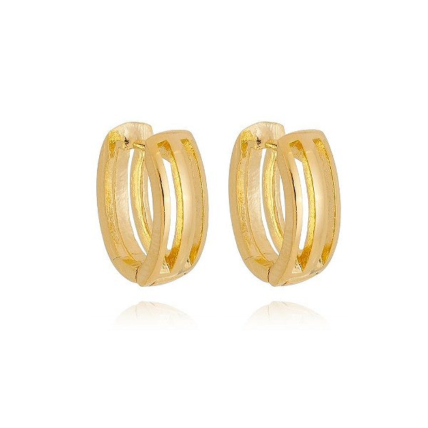 Brinco argola com abertura folheado a ouro 18k