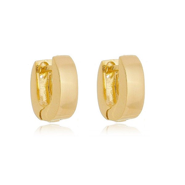 Brinco argola lisa folheado a ouro 18k