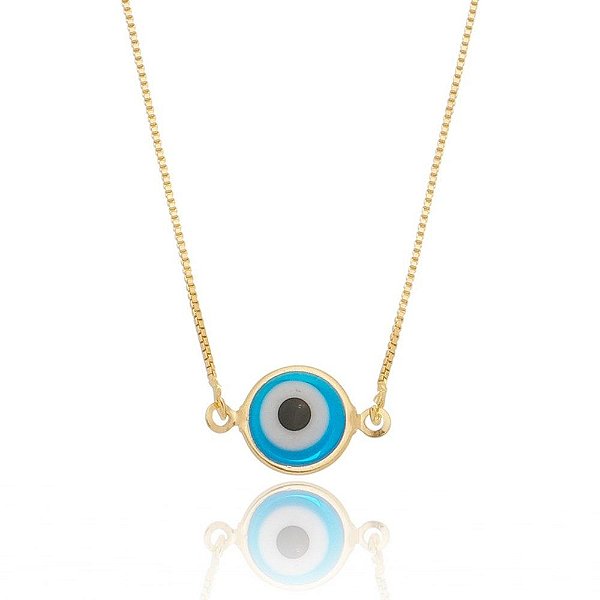 Choker com olho grego folheado a ouro 18k