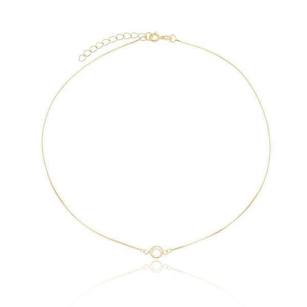Choker com tiffany folheada a ouro 18k