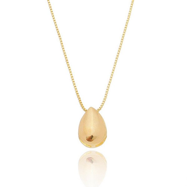Gargantilha gota dourada folheada a ouro 18k
