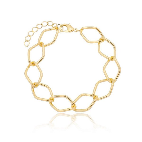 Pulseira losangos folheada a ouro 18k