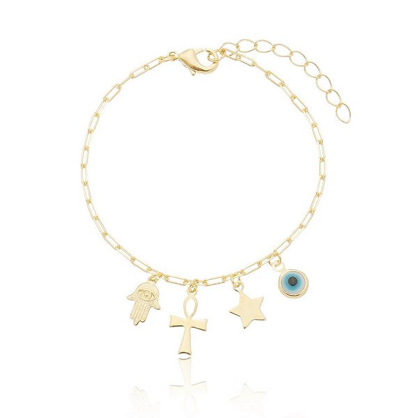 Pulseira pingentinhos folheada a ouro 18k