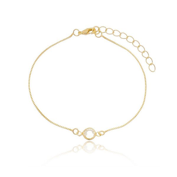 Pulseira veneziana com tiffany folheada a ouro 18k