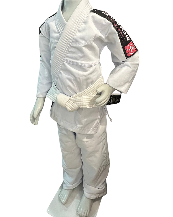 Kimono Reforçado Inf. Branco Jiu-Jítsu - Patch Rosa