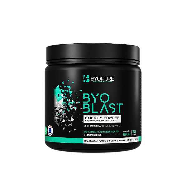Byoblast Pré-Treino 150g Byopure — Zero Carbo, Zero Corante, 30 Doses