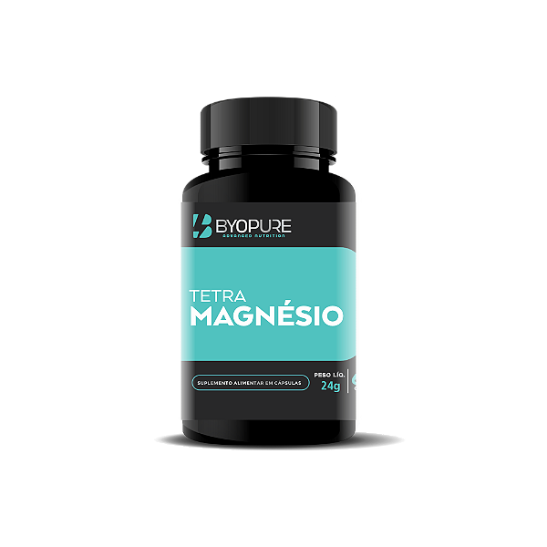 Tetra Magnésio 60 Cápsulas Byopure — 4 Formas de Magnésio Biodisponíveis