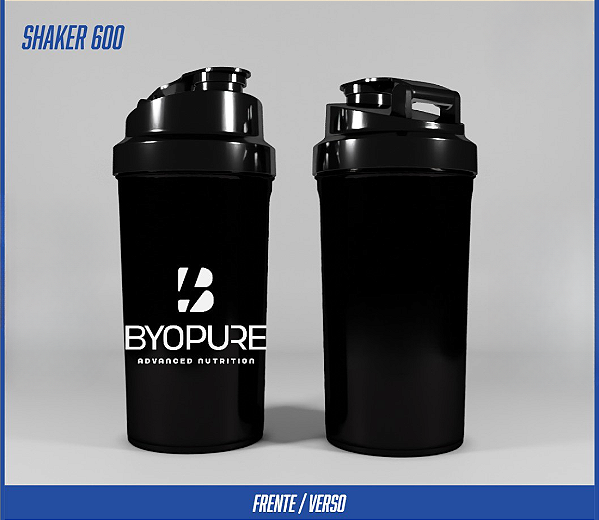Coqueteleira Byopure Shaker 600ml — Cinza e Preta
