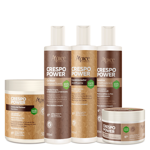 Kit Crespo Power Completo 5 Produtos - Apse Cosmetics