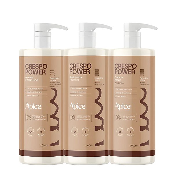 Trio Pro Co Wash, Condicionador e Creme Crespo Power - Apice |