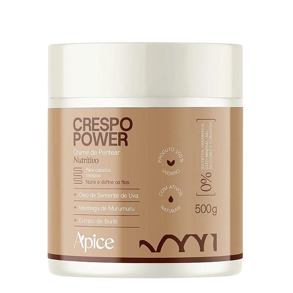 Creme De Pentear Crespo Power 500g - Apice Cosméticos | Hidratação Nutritiva e Definição de Longa Duração