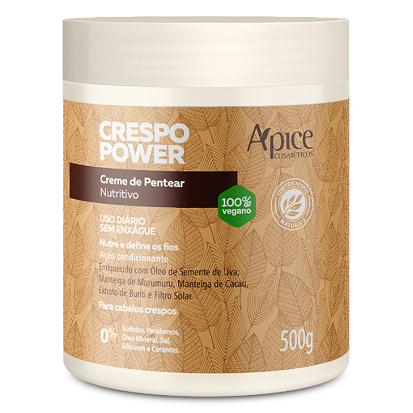 Creme De Pentear Crespo Power 500g - Apice Cosméticos | Hidratação Nutritiva e  Definição de Longa Duração