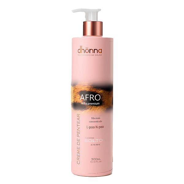 Leave-in Afro 4abc Cachos Soltos Premium 300ml - Dhonna | Nutrição hidratação intensa, cachos soltos e definidos