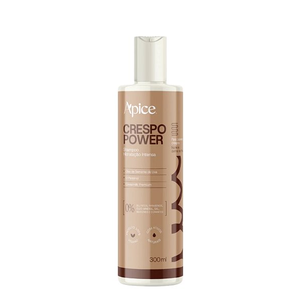 Shampoo Hidratante Crespo Power 300ml - Apice | Limpeza Suave e Hidratação Profunda