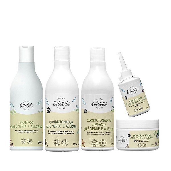 Kit Completo Café Verde e Alecrim - 5 Produtos Betobita