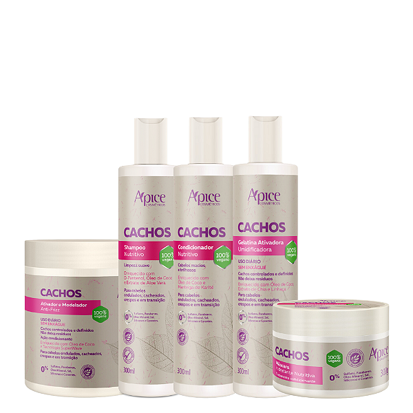 Kit Cachos Nutritivo Completo - Apice Cosméticos | Nutrição, Definição e Tratamento