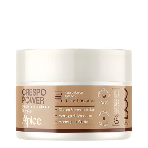Máscara Crespo Power Umectante Nutritiva 300g - Apice Cosméticos