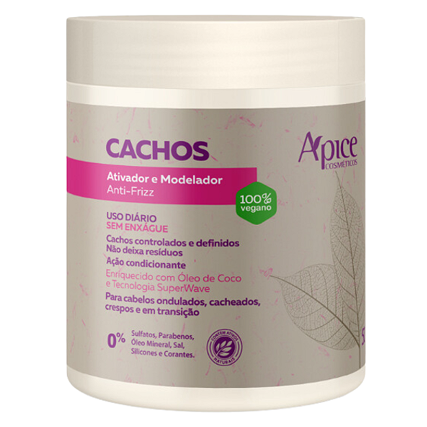 Ativador e Modelador Cachos 500g - Apice Cosméticos | Definição, Controle de Frizz e Hidratação