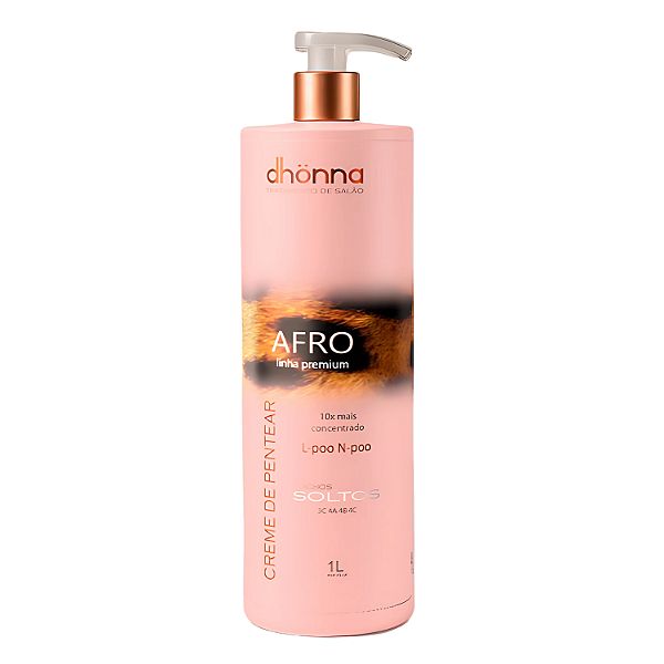 Creme de Pentear Afro 4abc Cachos Soltos Premium 1L - Dhonna | Nutrição hidratação intensa, cachos soltos e definidos