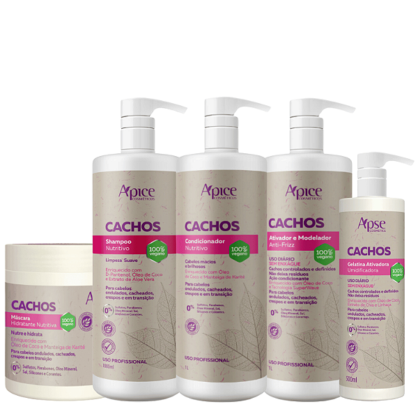 Kit Pro Cachos Completo 1L - Apice | Nutrição, Definição e Tratamento Completo