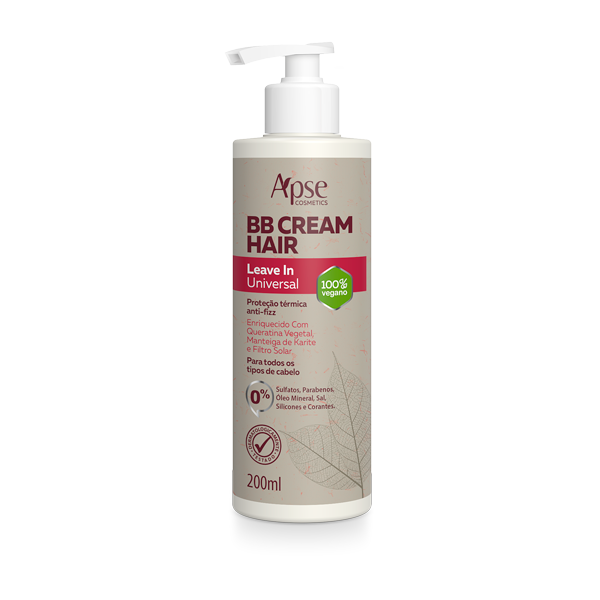 BB Cream Leave-In Proteção Térmica E Anti Frizz 200mL - Apice Cosméticos