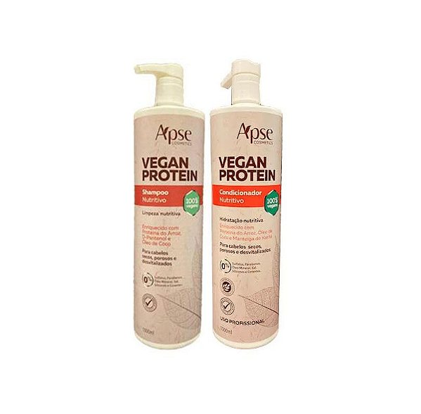 Kit 1L Profissional Vegan Protein Shampoo e Condicionador - Apse