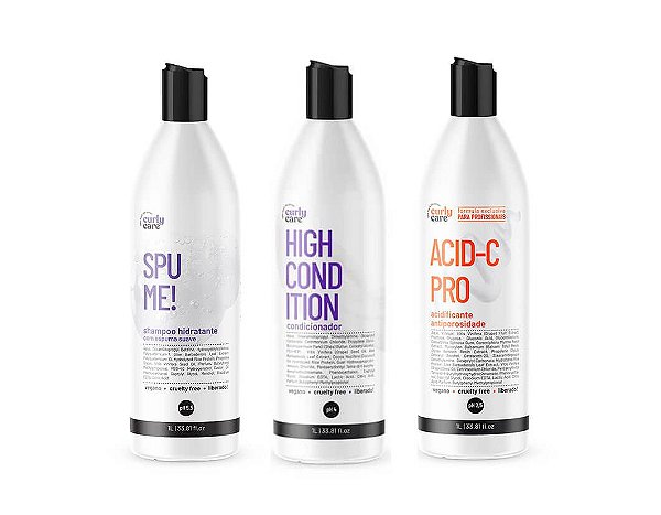 Kit Profissional Spume, High Condition e Acidificante 1L - Curly Care