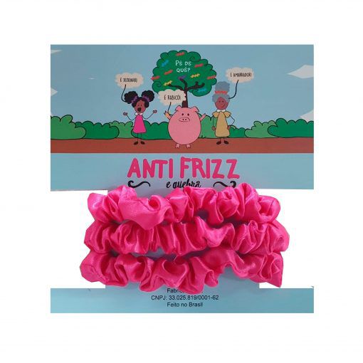 Xuxinhas de Cetim Pink 3un - Anti Frizz