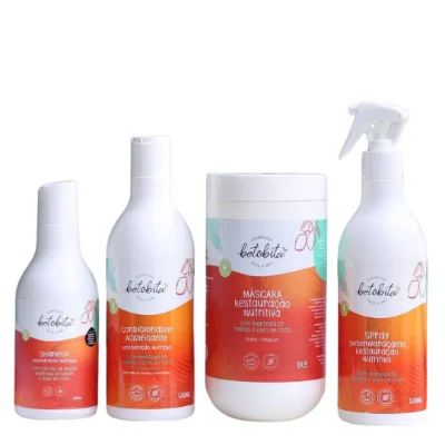 Kit Restauração Nutritiva Shampoo, Máscara, Condicionador e Spray - BetoBita |