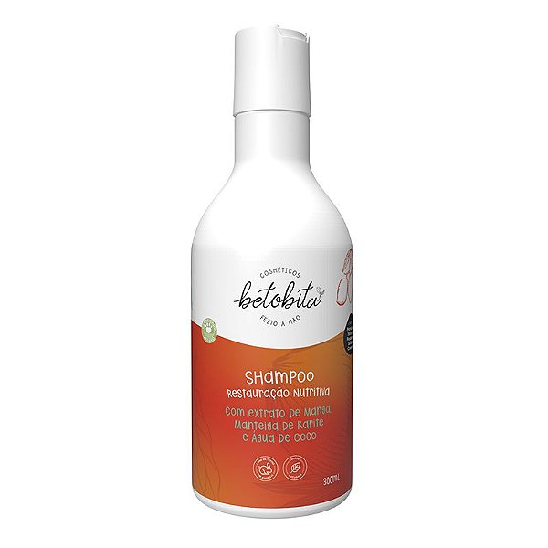 Shampoo Restauração Nutritiva 300mL - BetoBita | Maciez, Brilho e Força para Cabelos Secos e Frágeis