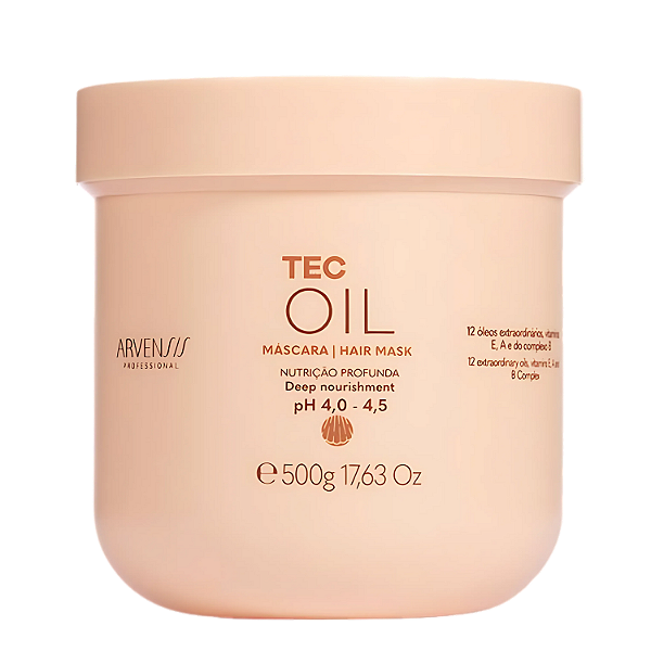 Máscara Nutritiva Tec Oil 500g - Arvensis Professional | Nutrição Profunda com 12 Óleos Nobres