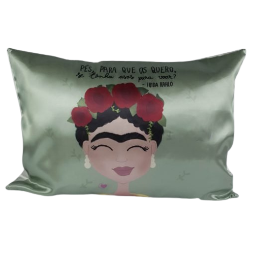Fronha de Cetim Frida Kahlo Queen Size 50x70 - Anti Frizz