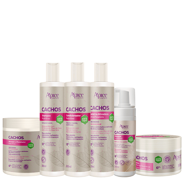 Kit Cachos 6 Produtos - Apice | Tratamento, Nutrição Intensa e Controle do Frizz