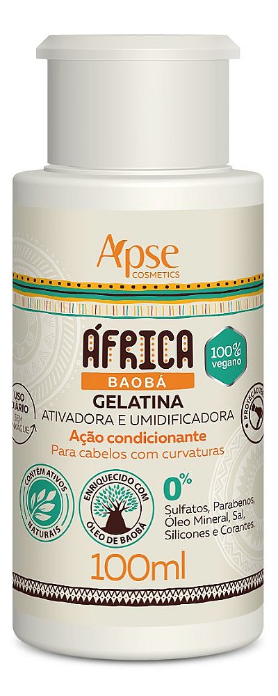 Gelatina Ativadora e Umidificadora África Baobá 100mL - Apse Cosmetics