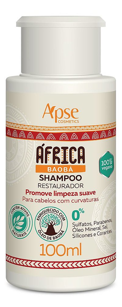 Shampoo Restaurador África Baobá 100mL - Apse Cosmetics