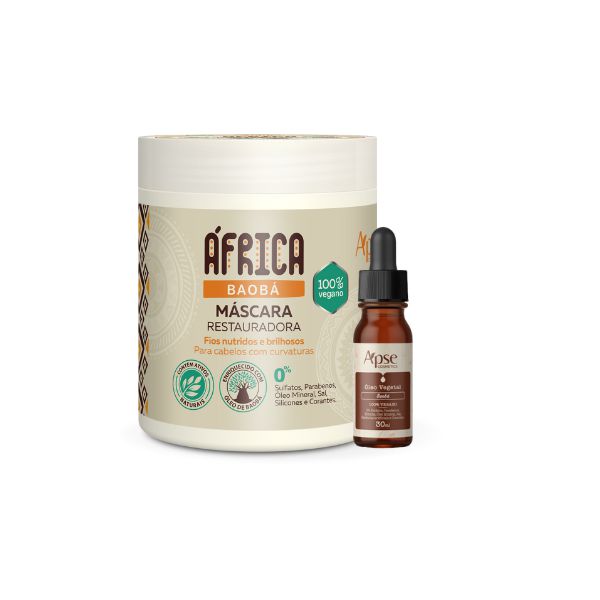 Duo Máscara África Baobá 500g e Óleo Vegetal Baobá - Apse