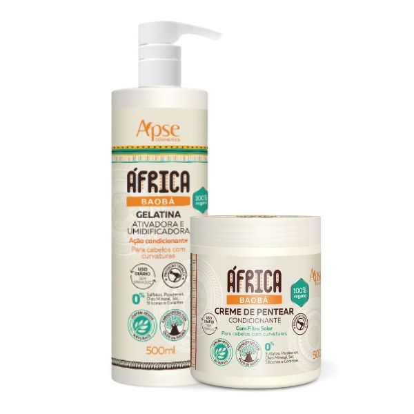 Duo Creme de Pentear e Gelatina África Baobá 500mL - Apice Cosméticos