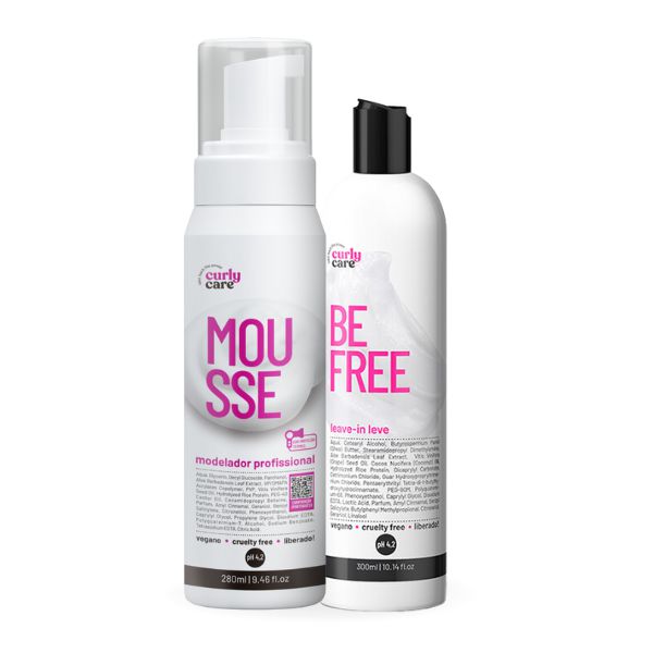 Duo Mousse Modelador e Be Free Leave-in Leve - Curly Care | Definição Natural e Volume na Medida