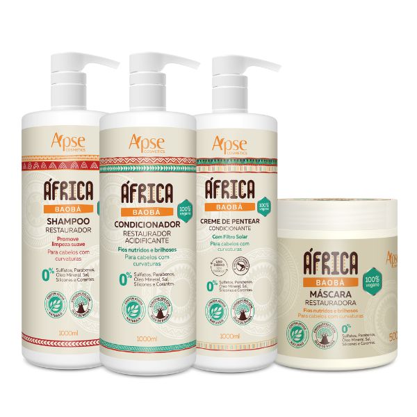 Kit Pro África Baobá 4 produtos 1L - Apse Cosmetics