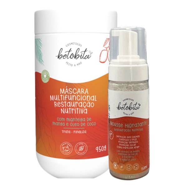 Duo Mousse Hidratante e Máscara Restauração Nutritiva 950g - BetoBita